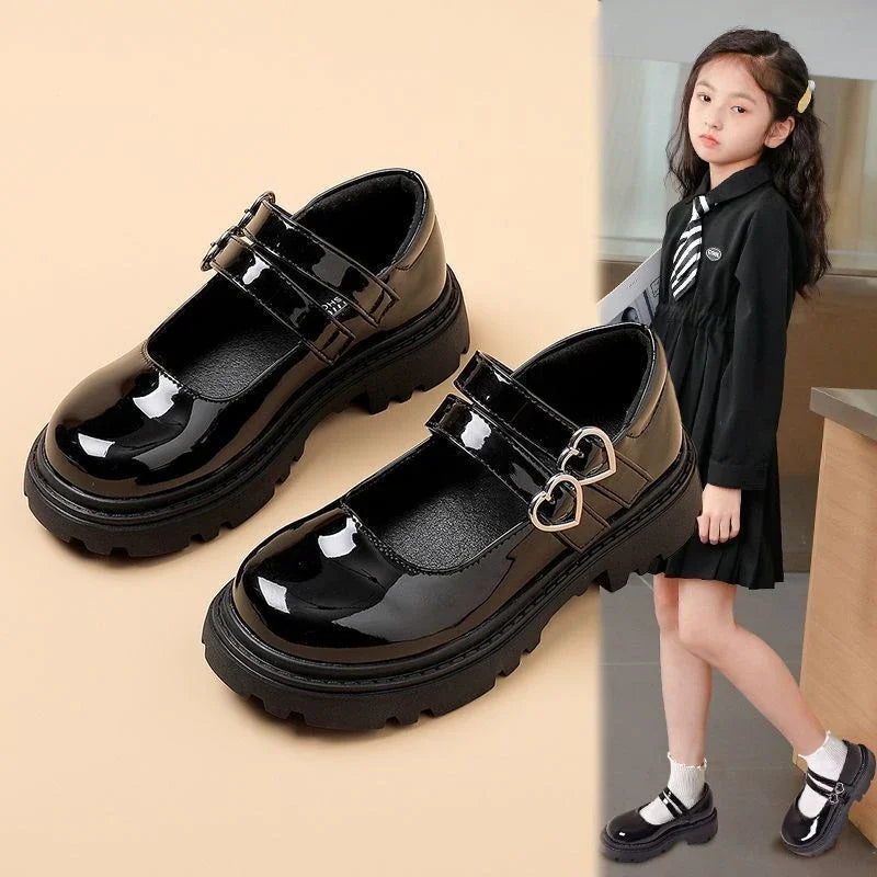 2025 Spring Children Leather Shoes for Girls Autumn New Fashion Korean Style Soft Bottom Anti-slippery Versatile Chic Dress Shoe