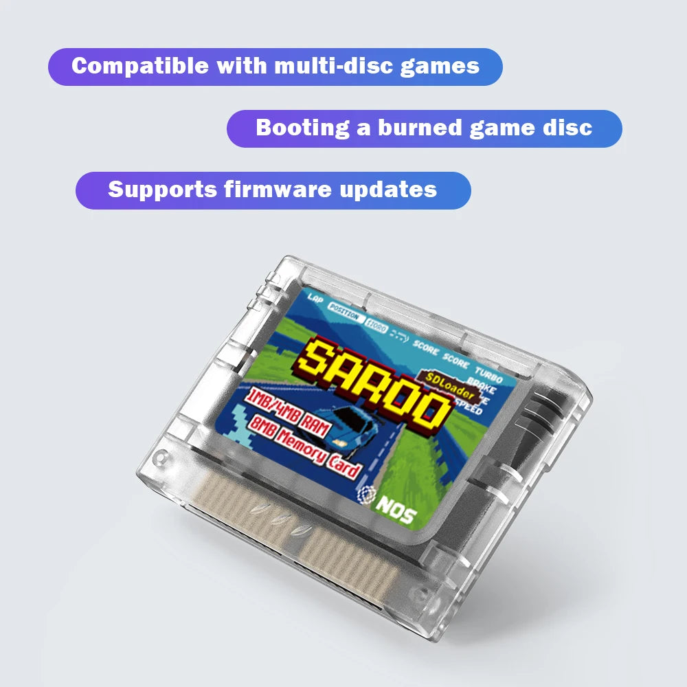 SAROO Optical Drive Emulator HDLoader FlashCart 1MB/4MB RAM 8MB Memory Card For Sega Saturn