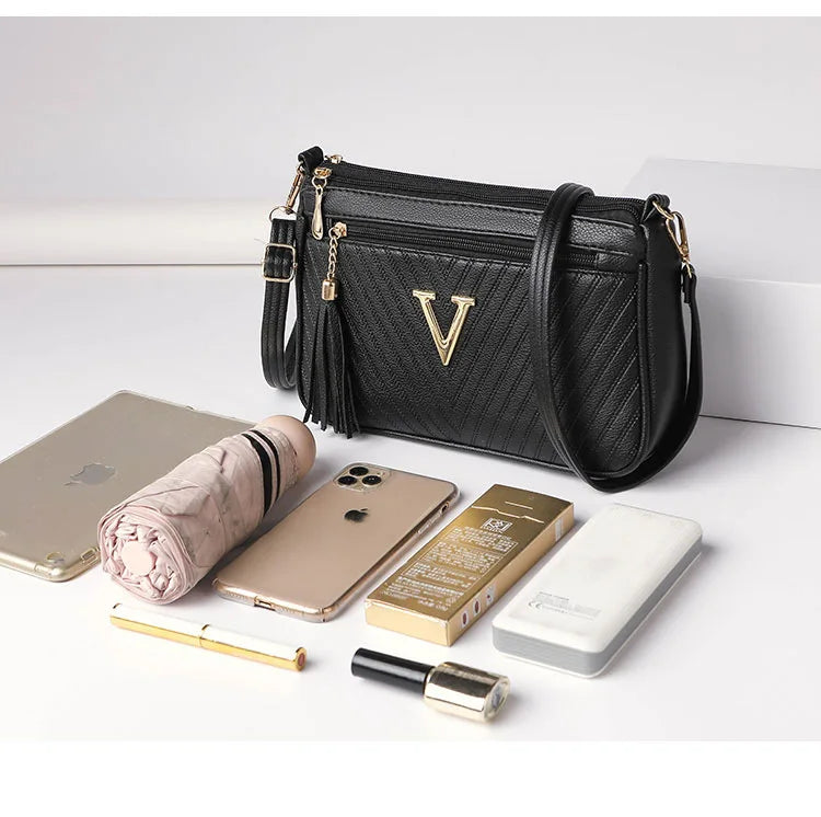 Women's Middle-aged Crossbody Bag Korean Version 2024 Spring/summer Fashion Trend Single Shoulder Bag Change Mobile Phone Purse