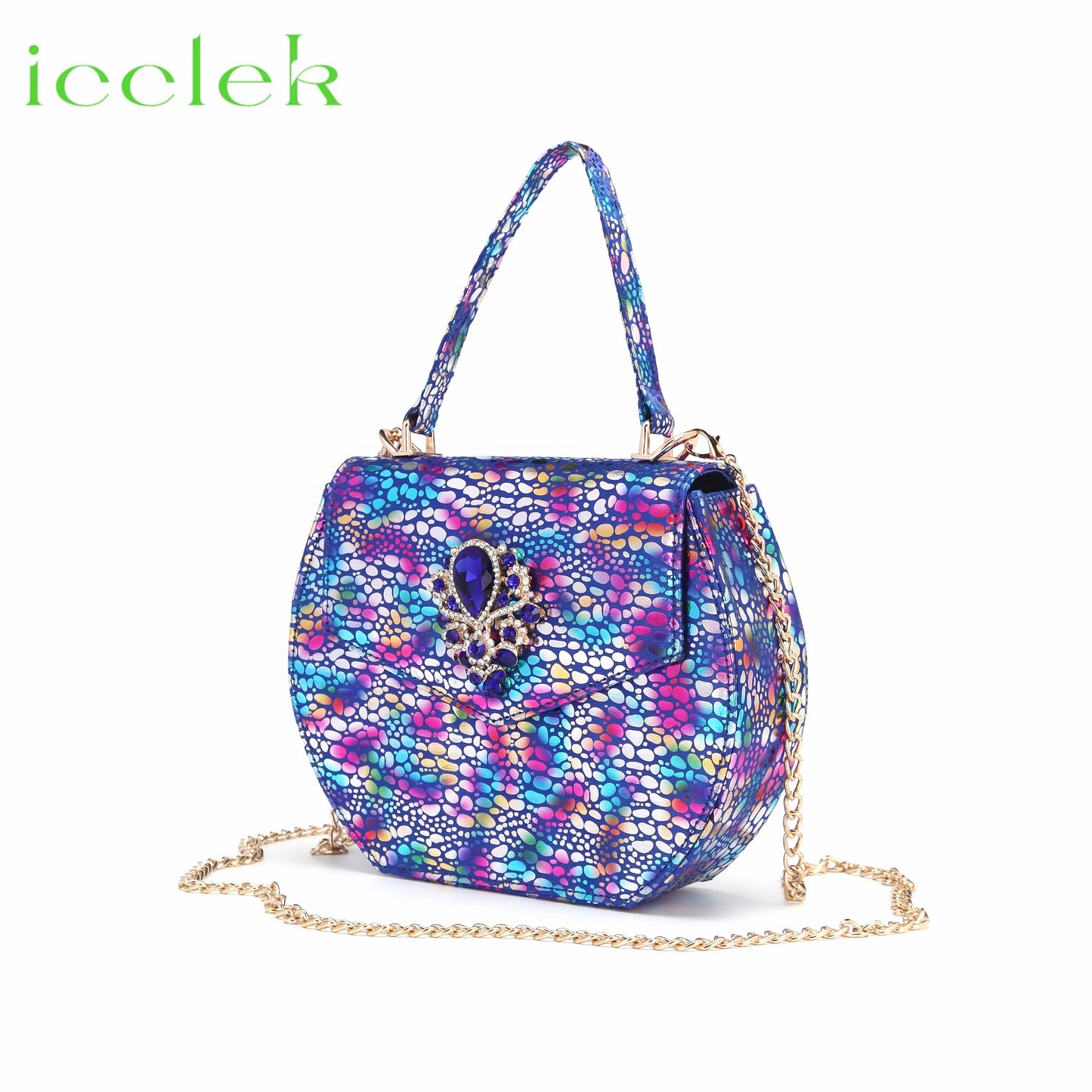 2024 High Quality New Mixed Color Pointed Toe Royal Blue Ladies Shoes Matching Bag Set For Women Wedding Party