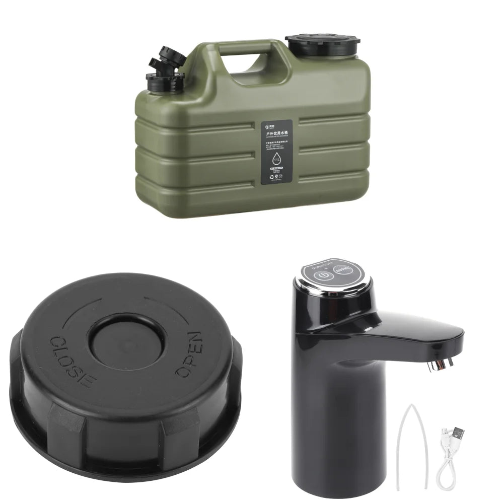 Electric Water Pump USB Rechargeable Portable Water Dispenser One Key Switch Auto Pump 11L Water Bin for Outdoor Camping