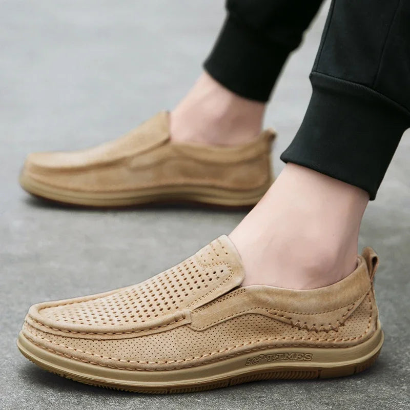 Men Loafers Summer Breathable Soft Luxury Brand