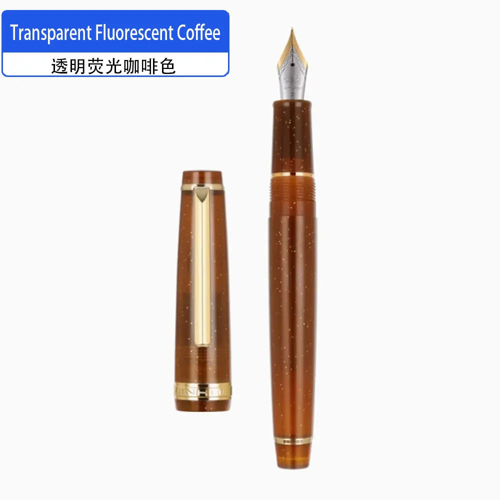 Jinhao 82 Gold Clip Series Luxury Resin Metal EF/F/M/Curved Nib Fountain Pen Rotation Opening Ink Pens School Office Supplies