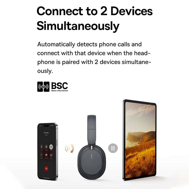 Baseus Bowie D05 Headphones Wireless Earphone Bluetooth 5.3 Headset HiFI