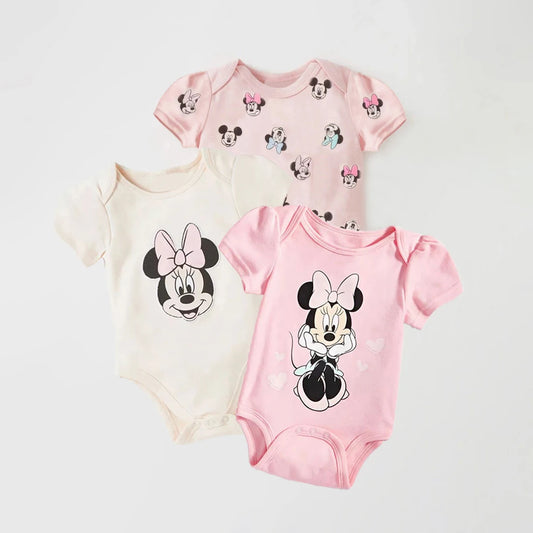 3pcs Summer Newborn Rompers Cartoon Baby Boys Girls Jumpsuit Infant Costume Short Sleeve Bodysuits