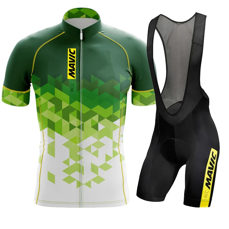 RCC MAVIC Pro Bicycle Team Short Sleeve Maillot Ciclismo Men's Cycling Jersey Sets Summer Breathable Cycling Clothing Suit