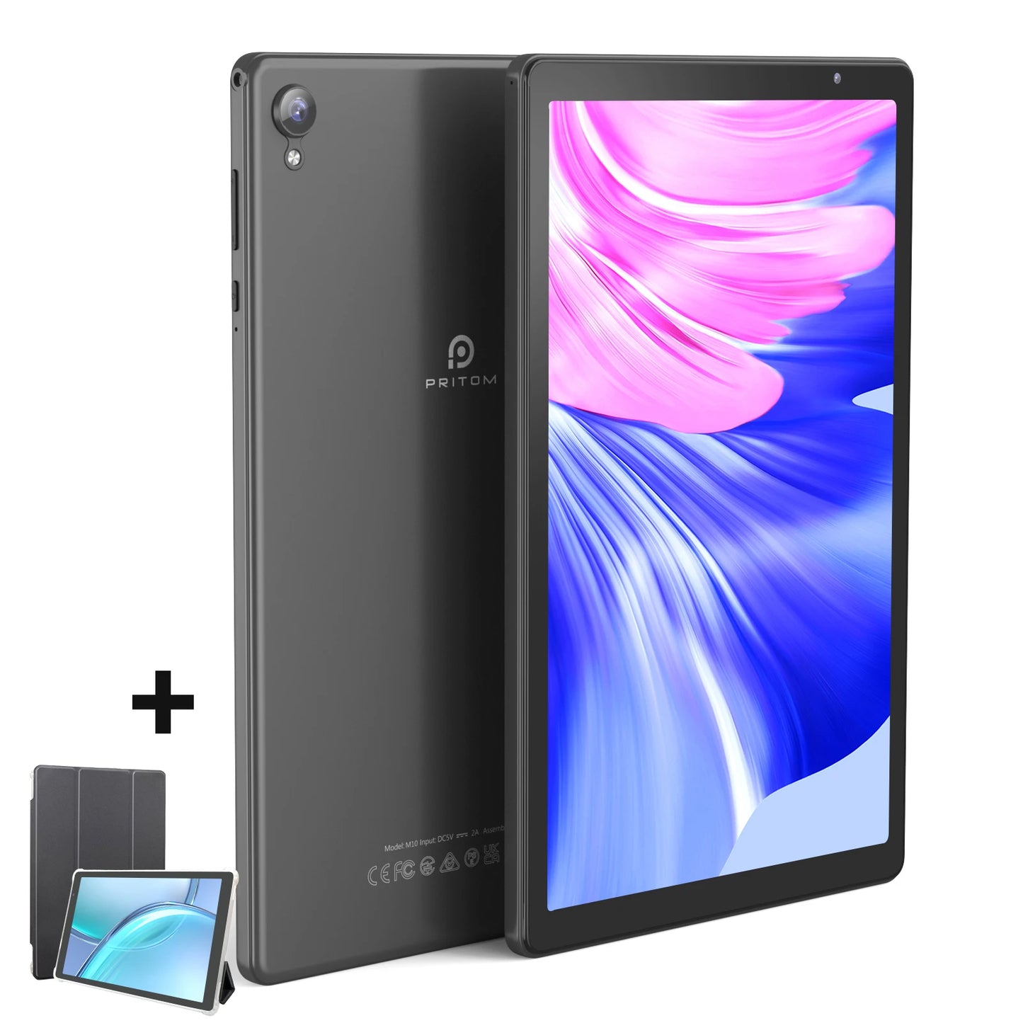 PRITOM Tablet 10 inch Android 12 32GB ROM 512GB Expand Tablets, 2GB RAM Wi-Fi 6 Tablet PC with 1.6GHz Quad Core CPU, 10.1 inch