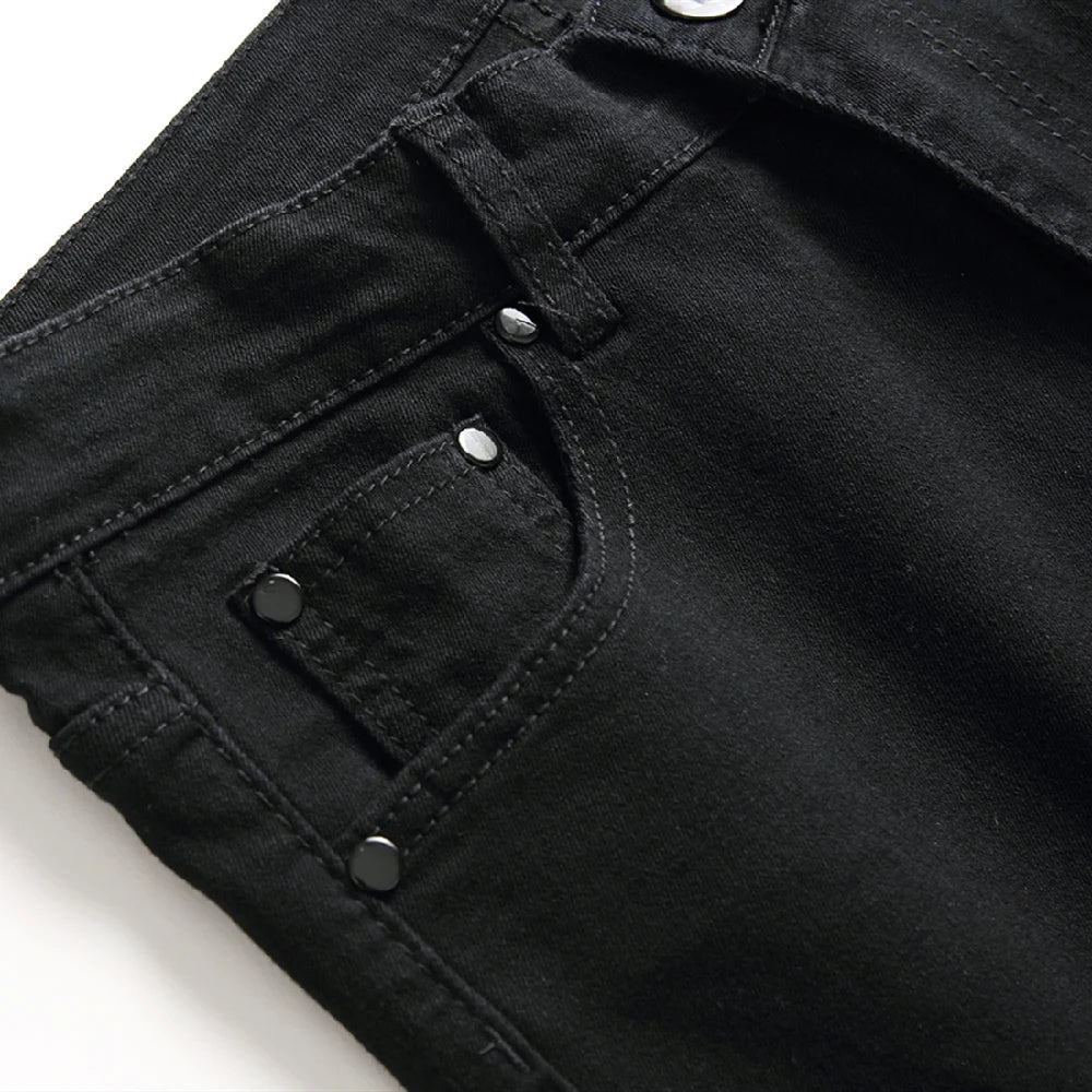 Jeans For Men Fashion Ripped Biker Skinny Jeans Men's clothing Denim