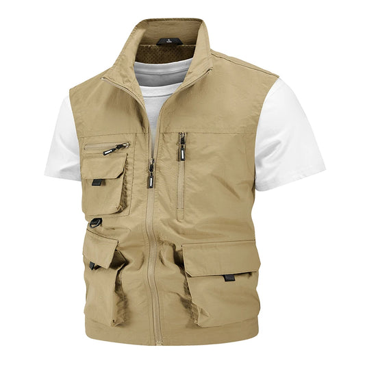 Jacket Hunting Camping Men's Work Vest Tactical Windbreaker Men Large Size Golf Sleeveless Fishing Waterproof Coat Summer Vest