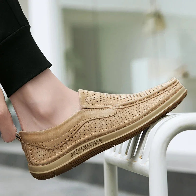 Men Loafers Summer Breathable Soft Luxury Brand