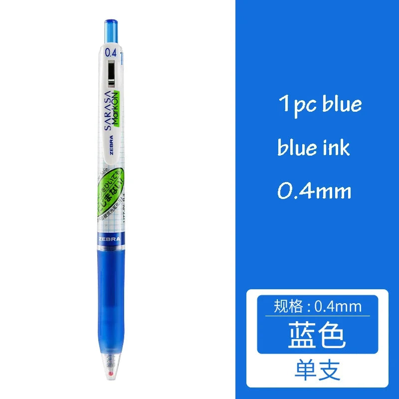 Zebra SARASA MARK ON Gel Pens Retractable No Smearing Quick-Drying Grid Body 0.4/0.5mm Japanese Pen Stationery School Supplies