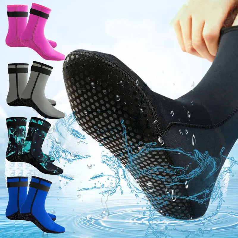 3mm Neoprene Diving Socks Shoes Water Boots Non-slip Beach Boots Wetsuit Shoes Warming Snorkeling Diving Surfing Socks For Adult