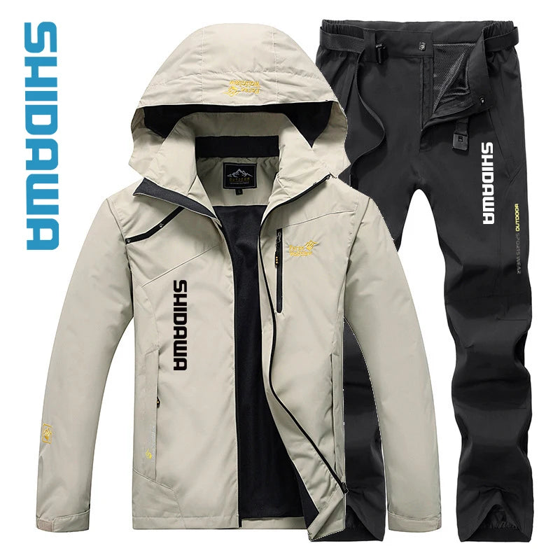 New Spring Autumn Windproof Waterproof Fishing Suits Men's Thin Hooded Camping Jacket Quick Drying Breathable Fishing Clothes