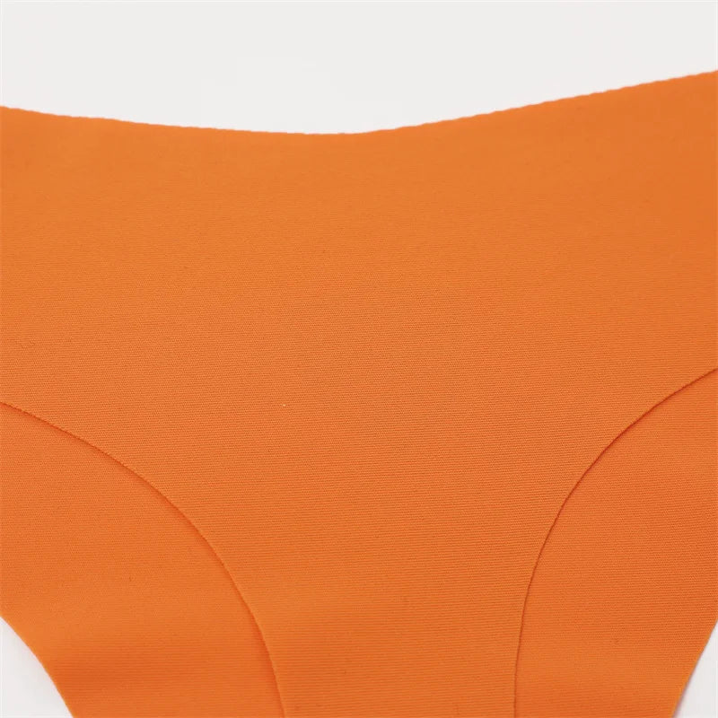 5PCS Ice Silk Seamless Thongs Women V Waist G