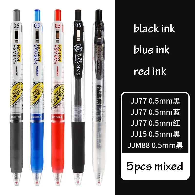Zebra SARASA MARK ON Gel Pens Retractable No Smearing Quick-Drying Grid Body 0.4/0.5mm Japanese Pen Stationery School Supplies