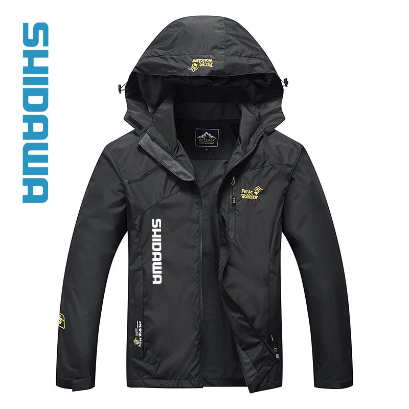 New Spring Autumn Windproof Waterproof Fishing Suits Men's Thin Hooded Camping Jacket Quick Drying Breathable Fishing Clothes