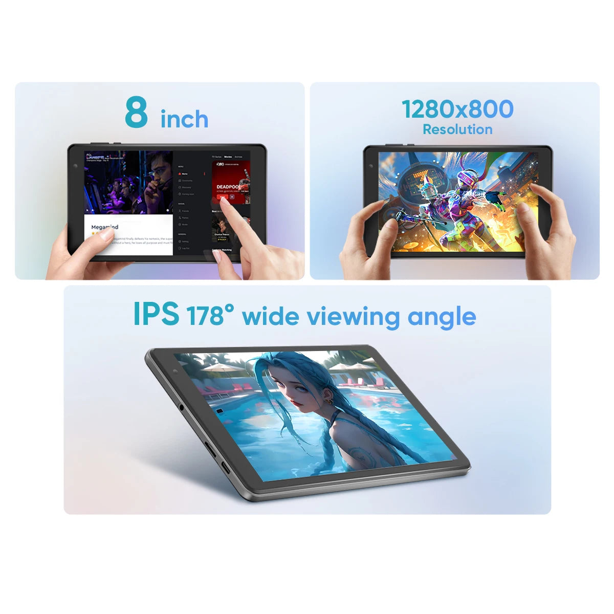 N-one 8 Inch 12GB RAM Android 14 Tablet Computer with Octa-core, Newest Tablet Support 5G WiFi