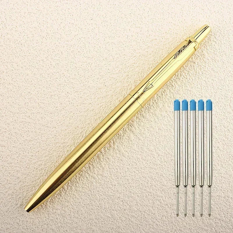 9 Colors Metal Ballpoint Pens Automatic Ball Pen G2 RefillBlue Ink For School Office Stationery Supplies Writing 0.7mm