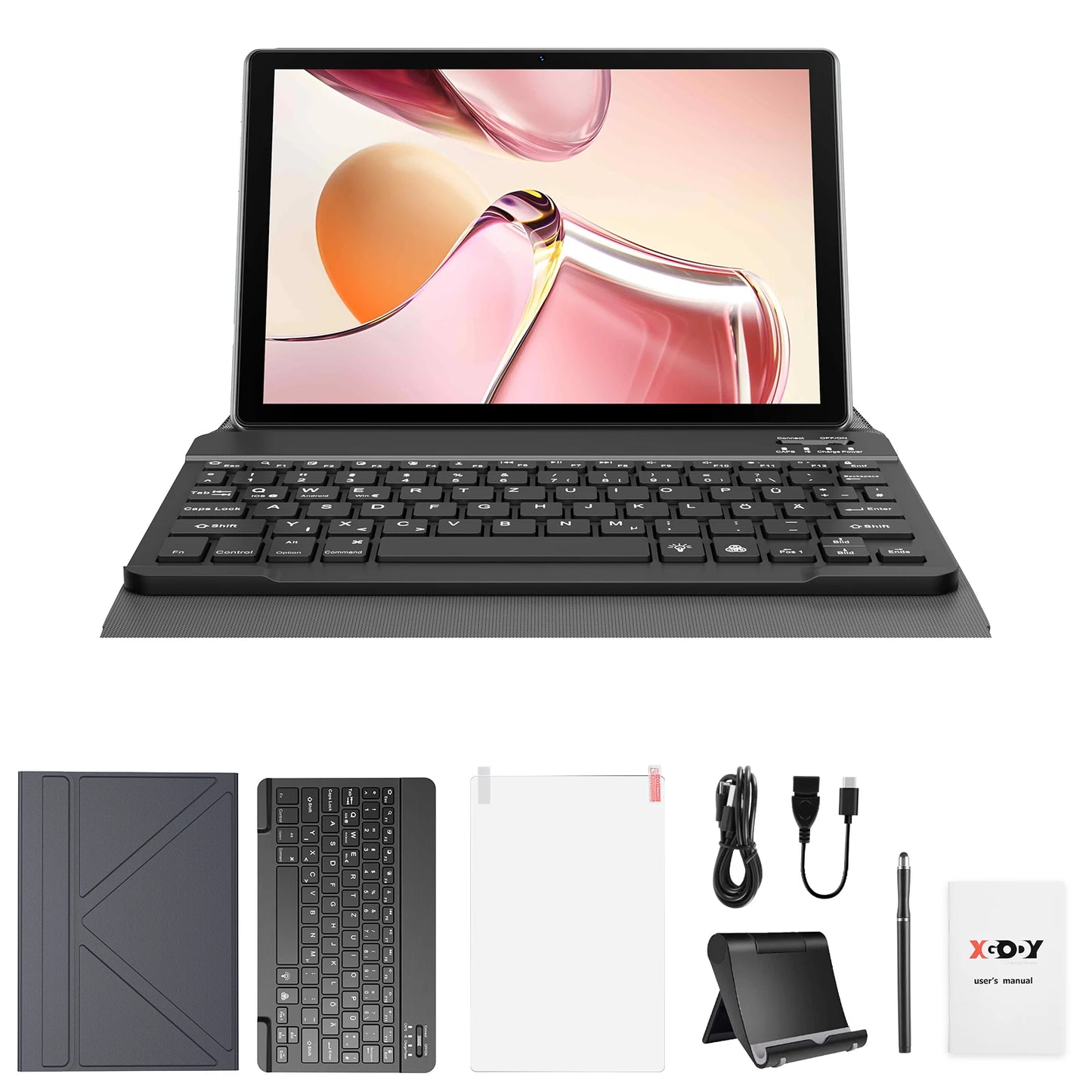 XGODY Globale Version P60 Pro Android 15 Tablet PC 10 Zoll ultra-klares 90Hz Display 24GB(8+16) 256GB 8000mAh Akku Tablet
