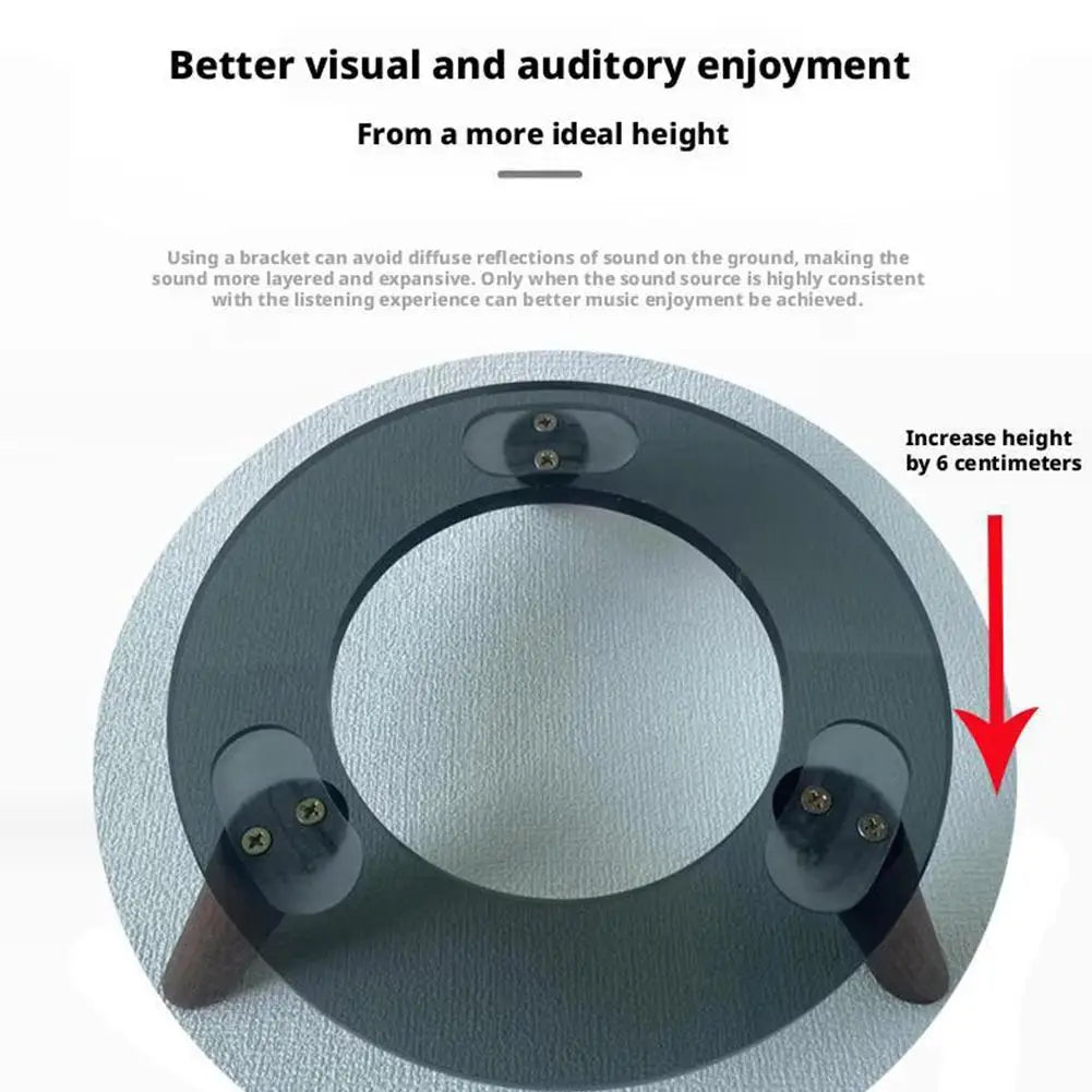 For Harman Kardon Glass 2/3/4th Solid Wood Base Desktop Display Shock-absorbing Audio Stand For Harman Kardon Aura Studio