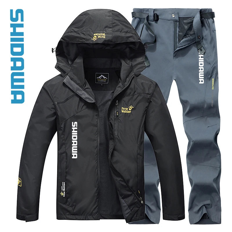 New Spring Autumn Windproof Waterproof Fishing Suits Men's Thin Hooded Camping Jacket Quick Drying Breathable Fishing Clothes