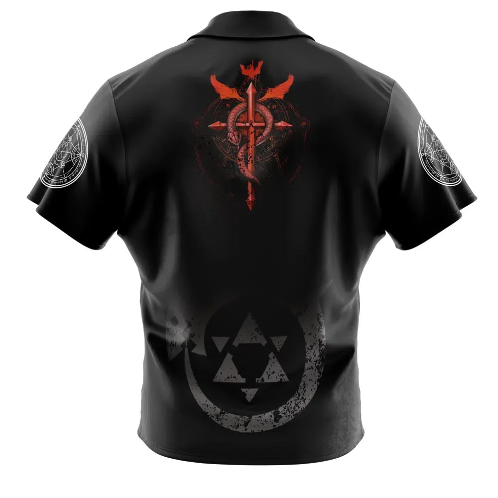 Edward Elric V2 Fullmetal AlchemistButton Up Hawaiian ShirtFashion Trend Breathable Loose Versatile Casual Sports Summer Men