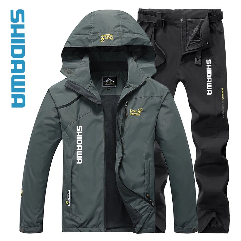New Spring Autumn Windproof Waterproof Fishing Suits Men's Thin Hooded Camping Jacket Quick Drying Breathable Fishing Clothes