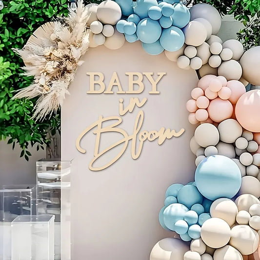 Baby in Bloom Wooden Sign Gender Reveal Party Decor Pregnancy Celebration Gift Nursery Wall Art Photo Prop for Baby Shower