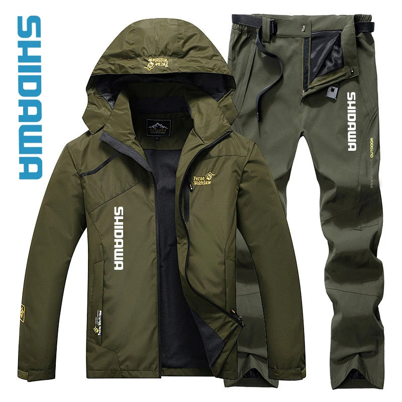 New Spring Autumn Windproof Waterproof Fishing Suits Men's Thin Hooded Camping Jacket Quick Drying Breathable Fishing Clothes