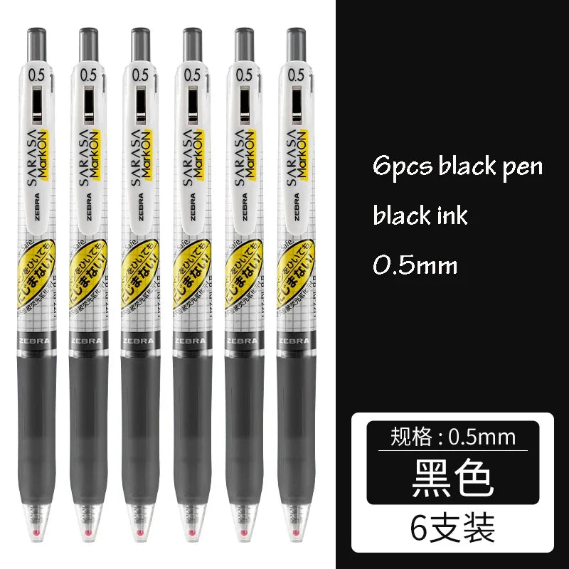 Zebra SARASA MARK ON Gel Pens Retractable No Smearing Quick-Drying Grid Body 0.4/0.5mm Japanese Pen Stationery School Supplies