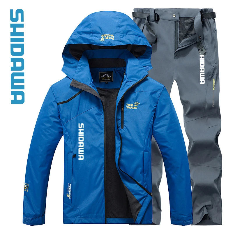 New Spring Autumn Windproof Waterproof Fishing Suits Men's Thin Hooded Camping Jacket Quick Drying Breathable Fishing Clothes