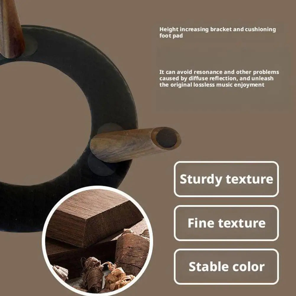 For Harman Kardon Glass 2/3/4th Solid Wood Base Desktop Display Shock-absorbing Audio Stand For Harman Kardon Aura Studio