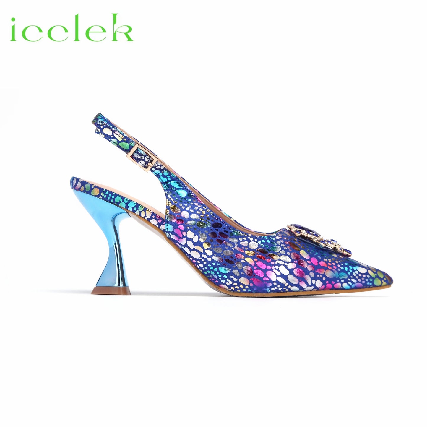 2024 High Quality New Mixed Color Pointed Toe Royal Blue Ladies Shoes Matching Bag Set For Women Wedding Party