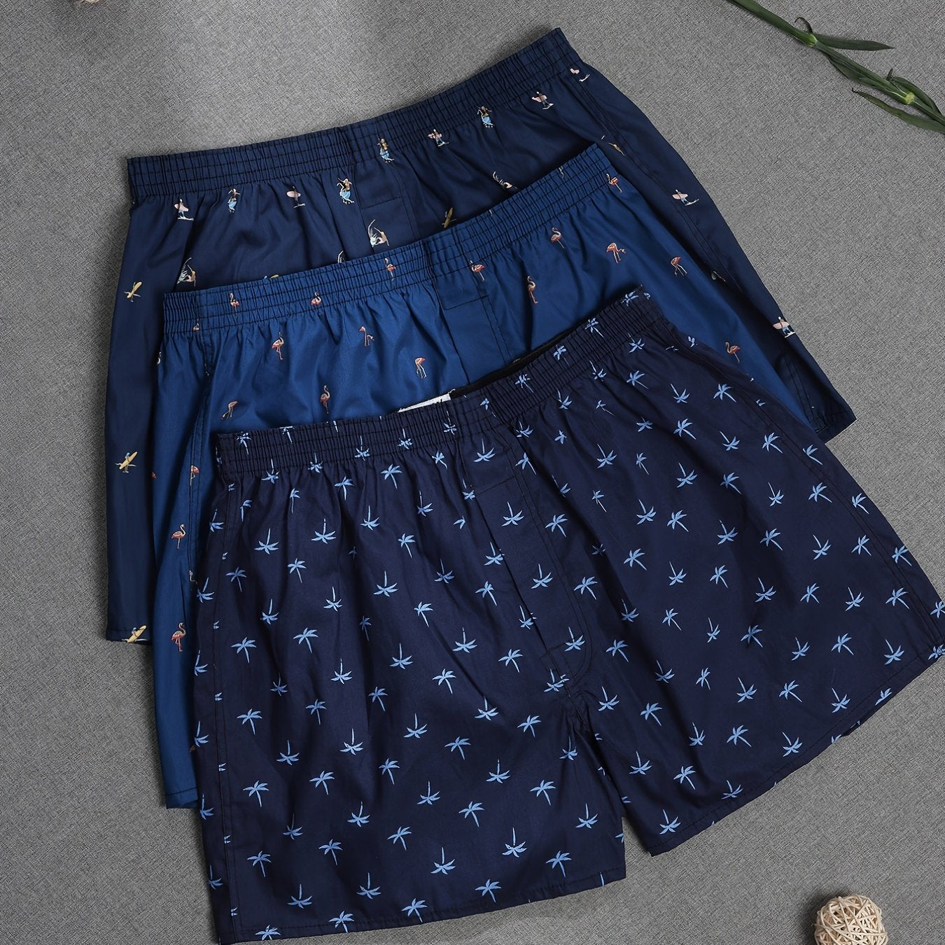 3pcs Men's Boxer Briefs, Sexy Casual Underwear with Stylish Prints for Versatile Wear at Home Out