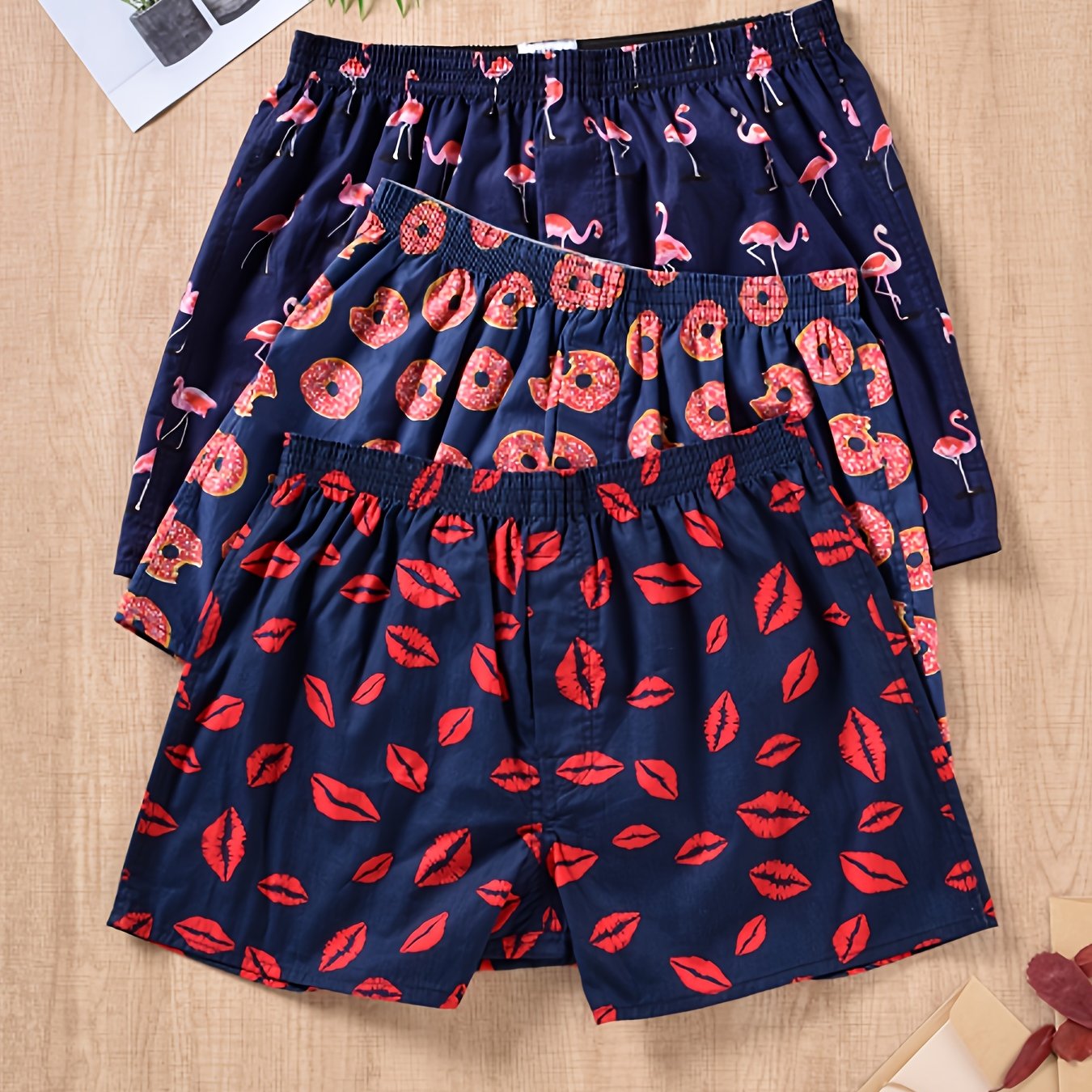 3pcs Men's Boxer Briefs, Sexy Casual Underwear with Stylish Prints for Versatile Wear at Home Out