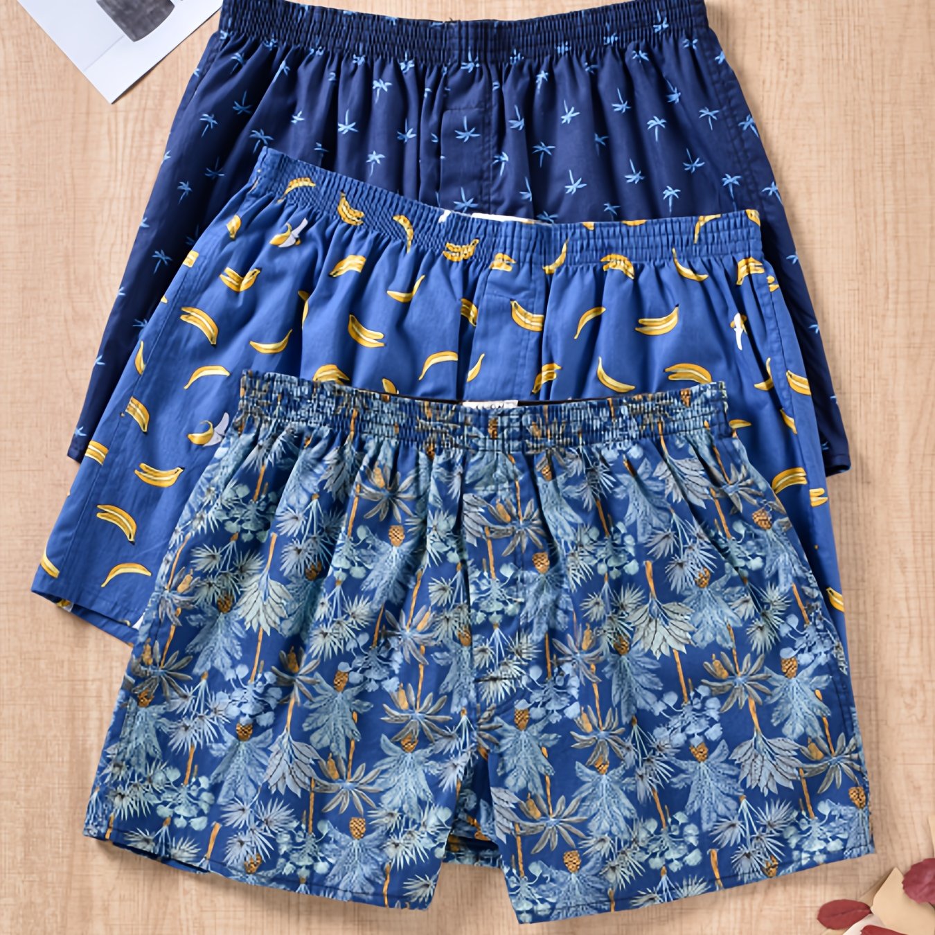 3pcs Men's Boxer Briefs, Sexy Casual Underwear with Stylish Prints for Versatile Wear at Home Out