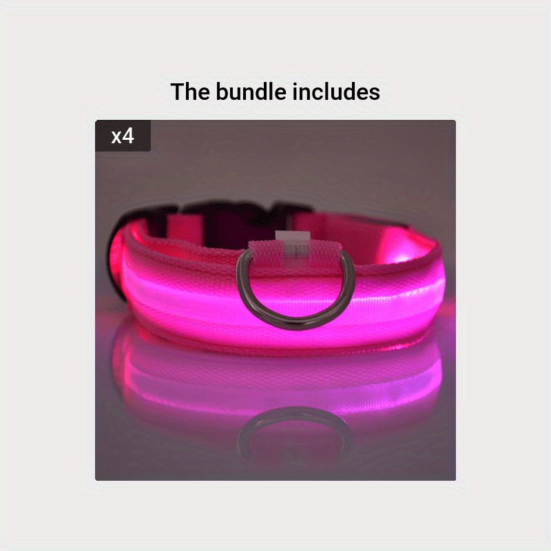 Pet Dogs Adjustable Luminous Collar For Night Safety - Striped Glow-in-the-Dark Collar For Night Walking