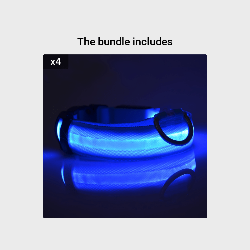 Pet Dogs Adjustable Luminous Collar For Night Safety - Striped Glow-in-the-Dark Collar For Night Walking