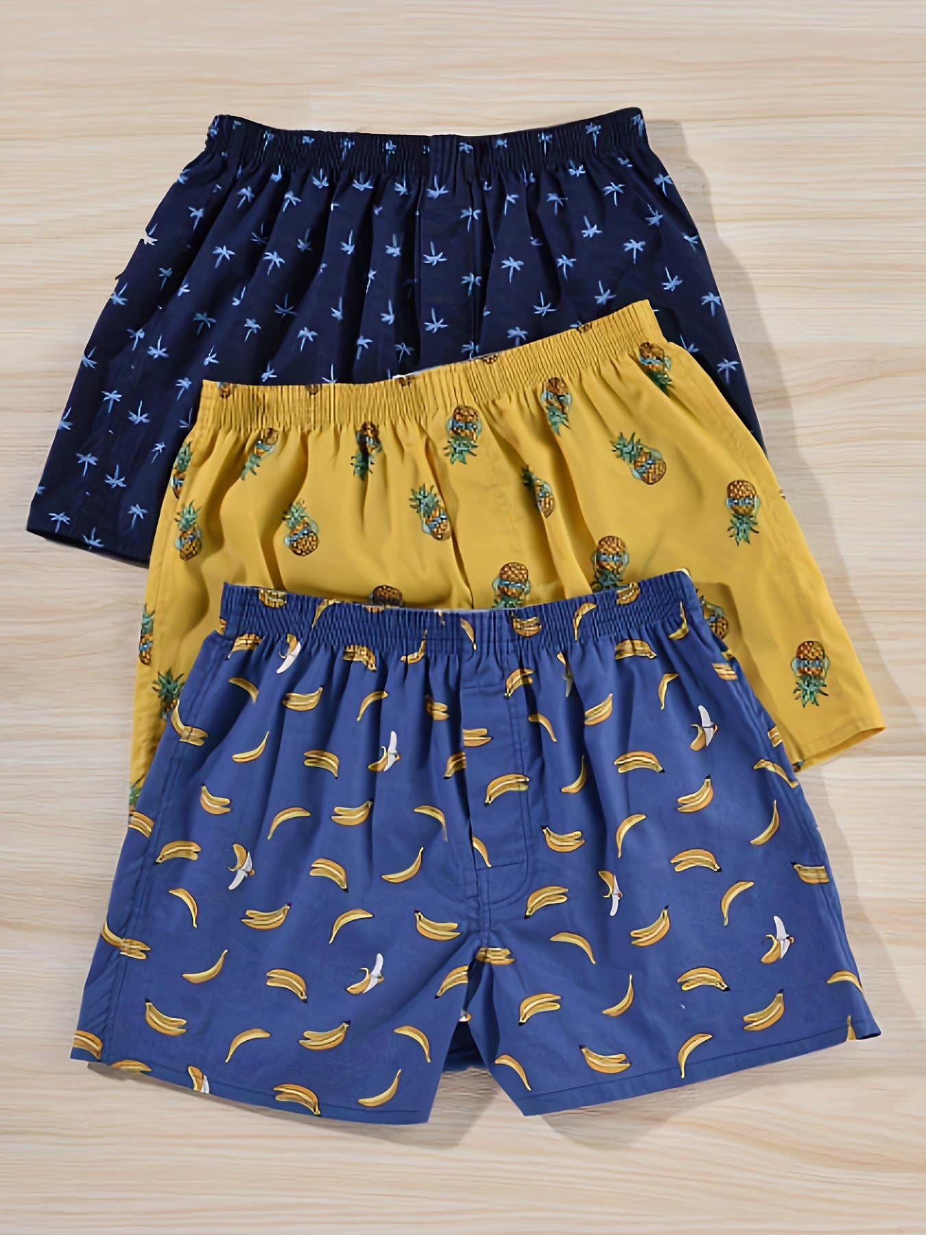 3pcs Men's Boxer Briefs, Sexy Casual Underwear with Stylish Prints for Versatile Wear at Home Out