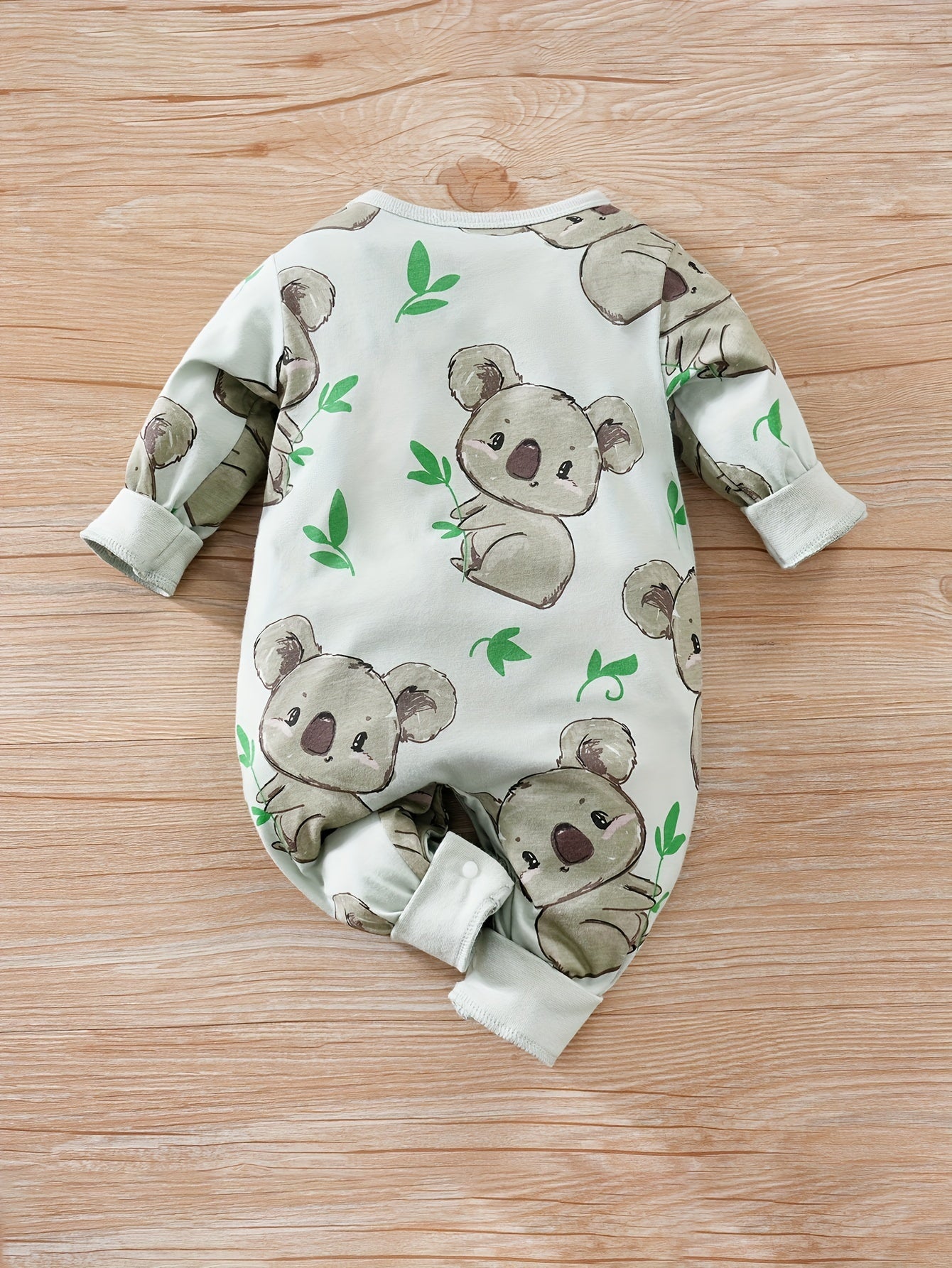 yierying Baby Koala Onesie - Long Sleeve Adorable Koala & eucalyptus leaves, Soft Everyday outfit for Newborns & Infants, Easy-diaper-change Onesie, Perfect for Photoshoots & Gifts, Newborn Essentials, Animal Print Romper, Ge