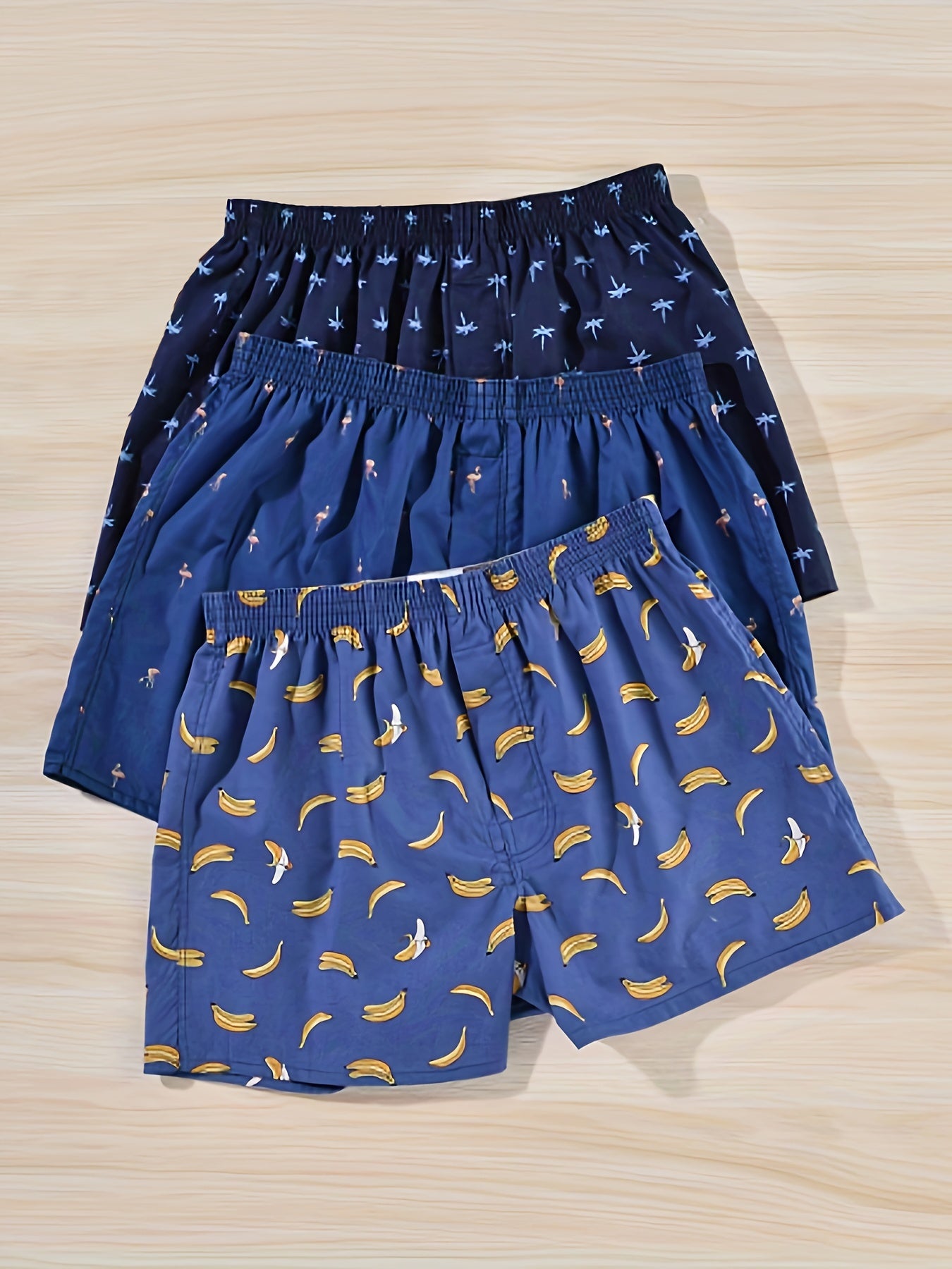 3pcs Men's Boxer Briefs, Sexy Casual Underwear with Stylish Prints for Versatile Wear at Home Out