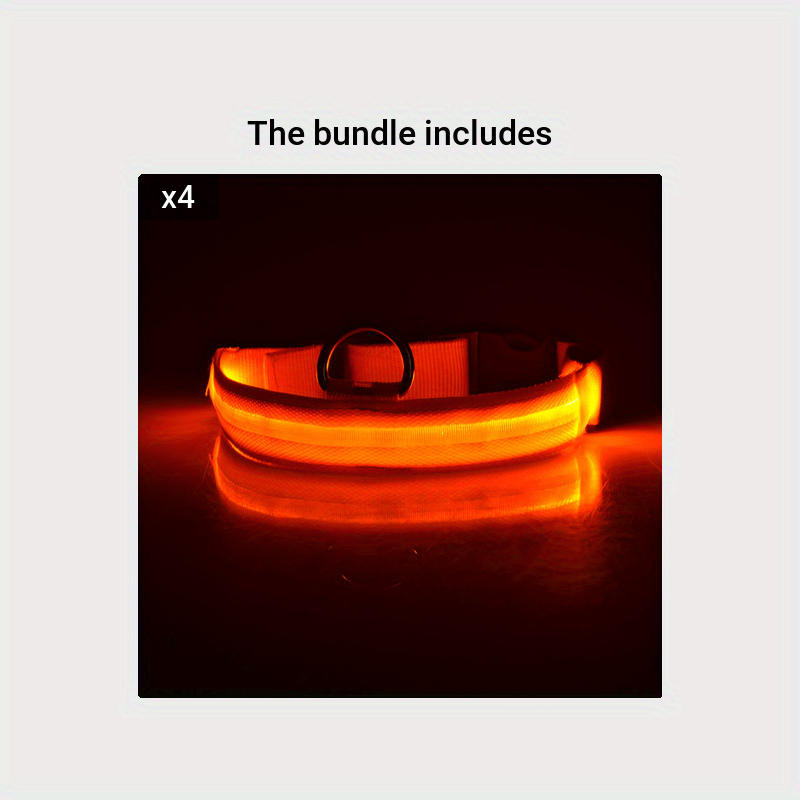 Pet Dogs Adjustable Luminous Collar For Night Safety - Striped Glow-in-the-Dark Collar For Night Walking