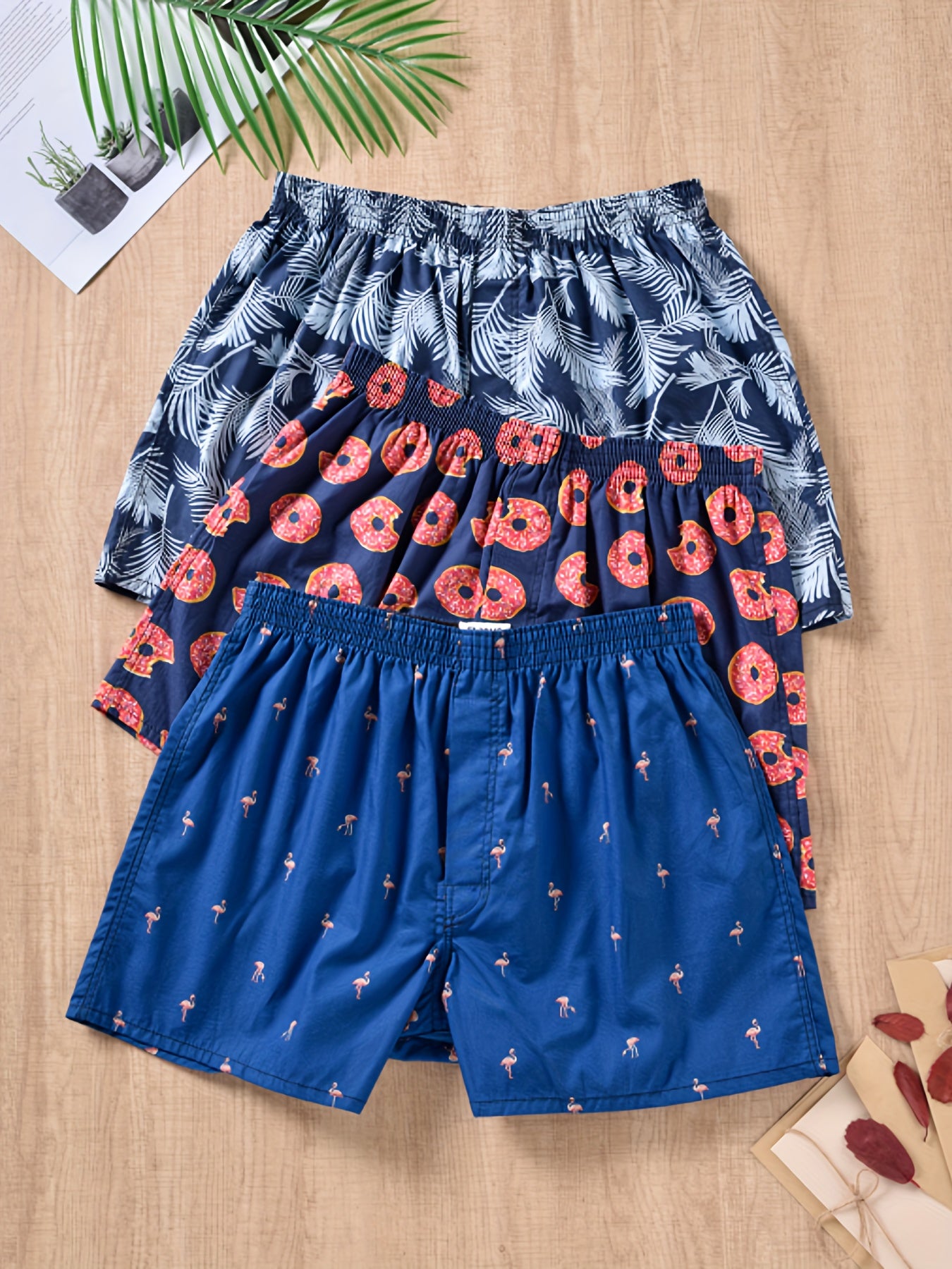 3pcs Men's Boxer Briefs, Sexy Casual Underwear with Stylish Prints for Versatile Wear at Home Out