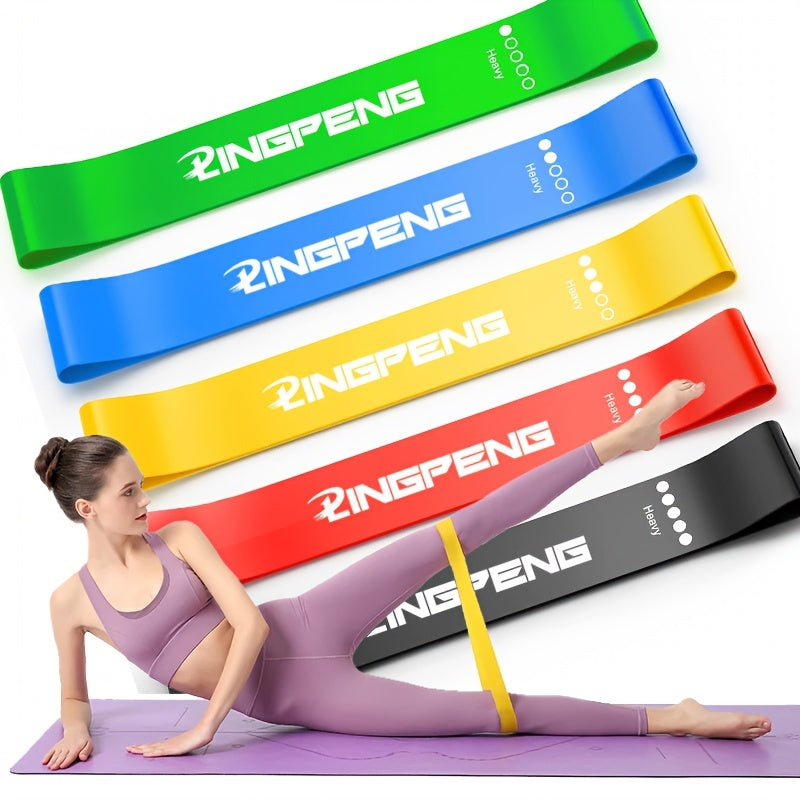 1pc 5-Level Yoga Resistance Band for Full-Body Workout and Stretching