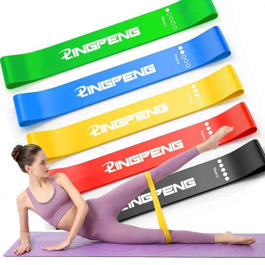1pc 5-Level Yoga Resistance Band for Full-Body Workout and Stretching