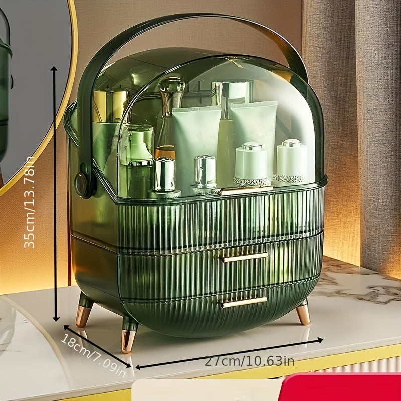 Light Luxury Cosmetic Storage Box Transparent with Lid Desktop Cosmetic Box Vanity Skin Care Storage Rack